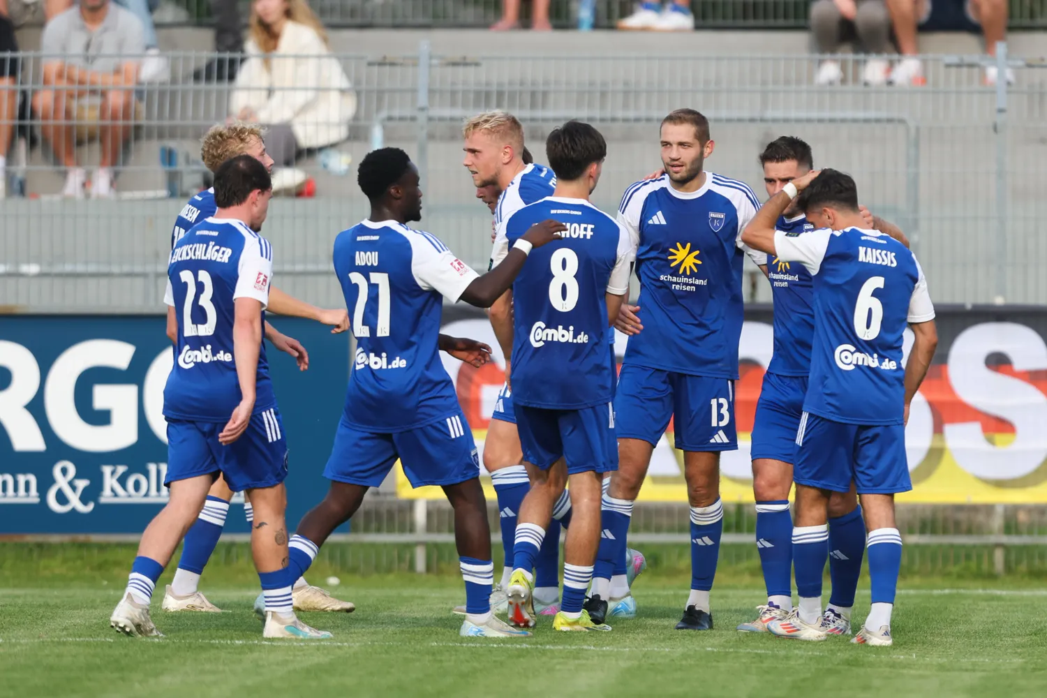 „Brutal erleichtert“: Kickers feiert ersten Auswärtssieg